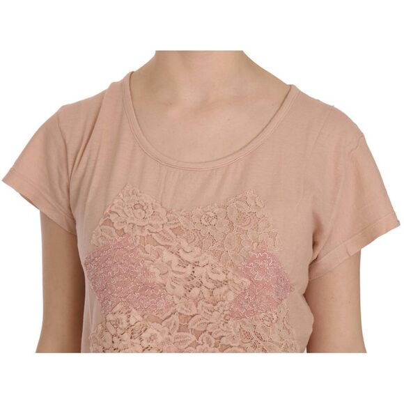 PINK MEMORIES Lace Appliqu TShirt Women Pink Tops & T-Shirts - Picture 3 of 5